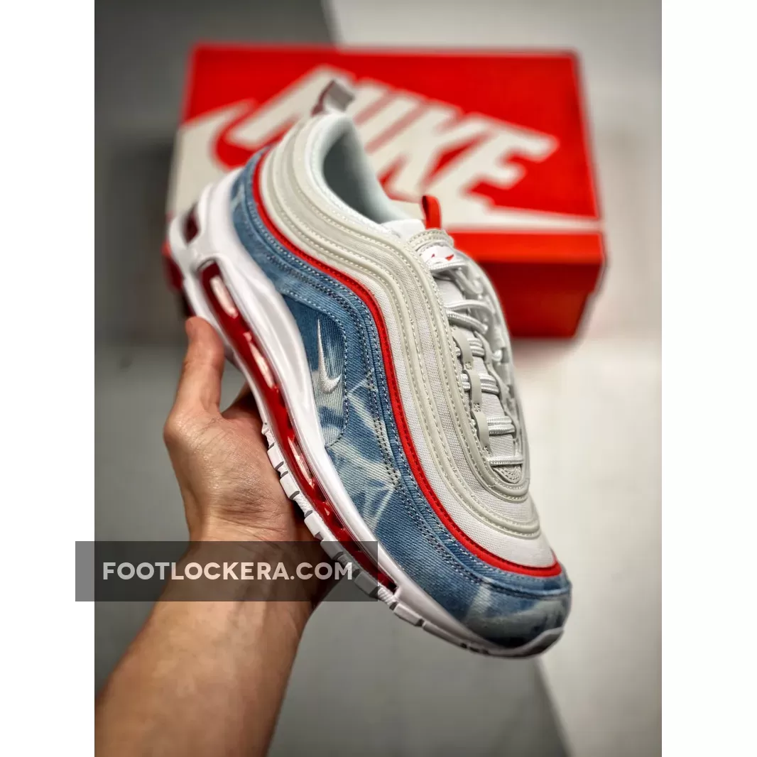 Nike Air Max 97 'Washed Denim' White/Red-Blue / denim nike air max 97