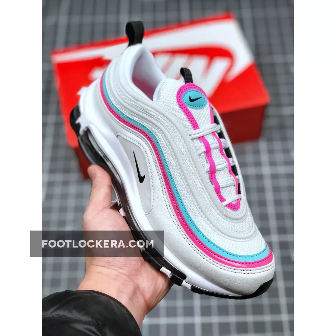 Nike Air Max 97 White Black Pink For Women - womens nike air max 97 black and white